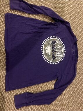 K-State Purple Long Sleeve Graphic Tee with Camo Logo